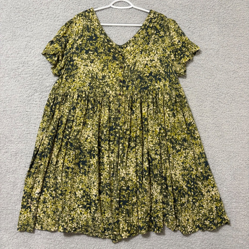 Comfortable Casual Floral Babydoll Dress Plus Size 20W Relaxed Cottagecore